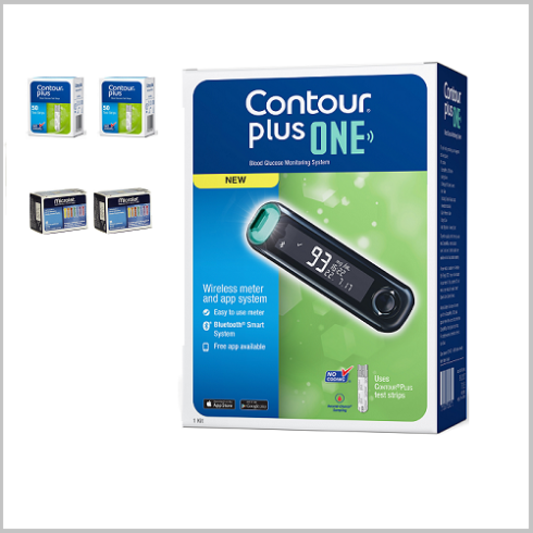 Glucometrul Inteligent Contour Plus ONE + 100 de Bandelete de testare (2 cutii) + 50 Ace Microlet (2 cutii)