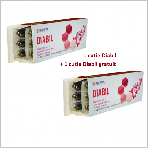 DIABIL® 30 capsule - Oferta: 1 cutie Diabil cumparata + 1 cutie Diabil gratuit