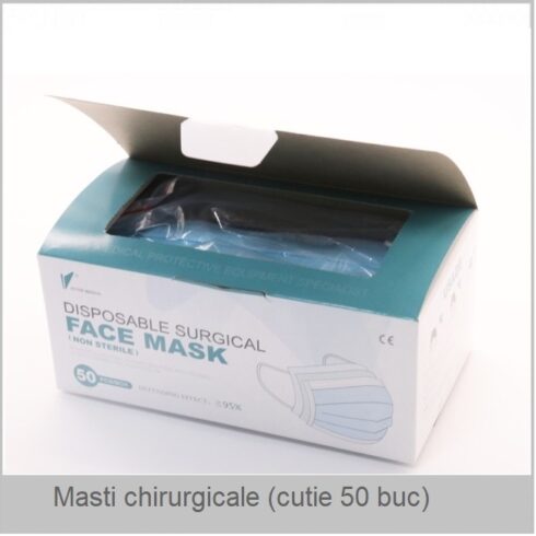 Masti chirurgicale 3 straturi (cutie cu 50 buc)