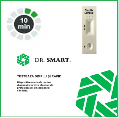 Test rapid Giardia Lamblia - casetă (materii fecale) Kit cu 10 teste