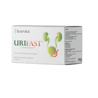 URIFAST® - Supliment alimentar ce conține D-manoză 1500mg și ExocyanTM - extract concentrat  pur standardizat de Merișor-canadian