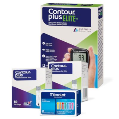 Bandetele pentru testare, glucometru Contour Plus Elite si ace Microlet