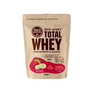GoldNutrition Total Whey capsuni si banane 260gr