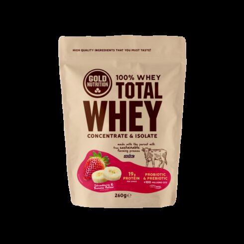 GoldNutrition Total Whey capsuni si banane 260gr