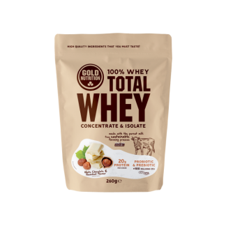 GoldNutrition Total Whey ciocolata alba si alune 260gr