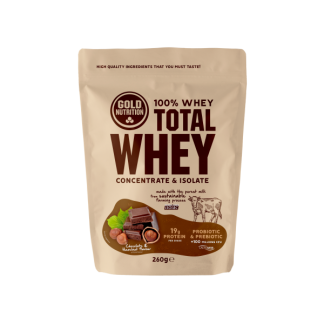 GoldNutrition Total Whey ciocolata si alune 260gr