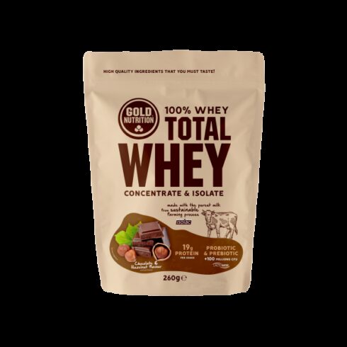 GoldNutrition Total Whey ciocolata si alune 260gr