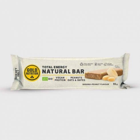 Baton energizant cu banane si arahide Bio Natural Bar, GoldNutrition, 35 g