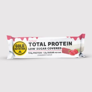 Baton proteic cu capsuni Total Protein Bar Low Sugar, GoldNutrition, 30 g