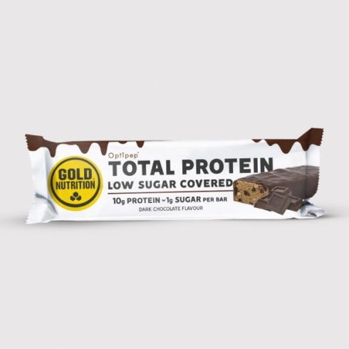 Baton proteic cu ciocolata neagra Total Protein Bar Low Sugar, GoldNutrition, 30 g
