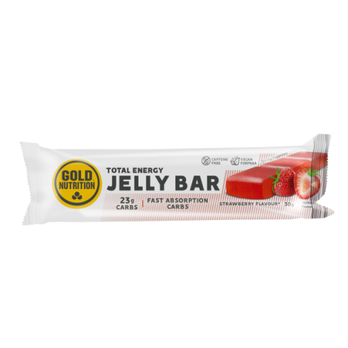 Jeleu energizant cu aroma de capsuni Jelly Bar, GoldNutrition, 30g