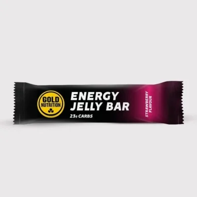 jeleu energizant cu aroma de capsuni jelly bar goldnutrition 30g