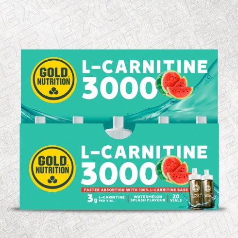 L Carnitina lichida fiole, GoldNutrition, L Carnitine pepene rosu 3000, 20 shot-uri