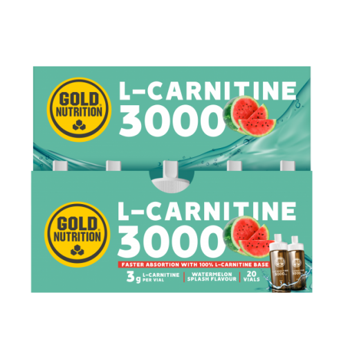 L Carnitina lichida fiole, GoldNutrition, L Carnitine pepene rosu 3000, 20 shot-uri