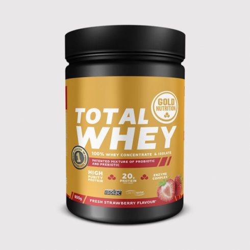 Pudra proteica din zer, GoldNutrition Total Whey capsuni, 800g