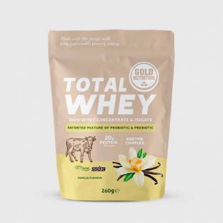 Pudra proteica, GoldNutrition, Total Whey vanilie, 260 g