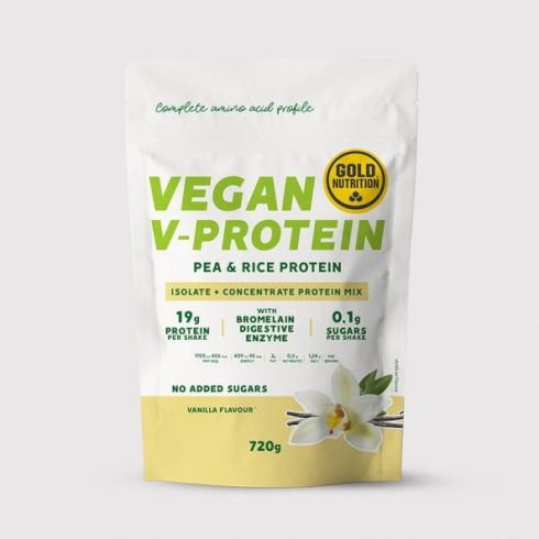 Pudra proteica vegetala, GoldNutrition, V Protein Vanilie, 720 g