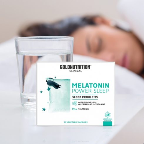 Supliment alimentar pentru imbunatatirea calitatii somnului, GoldNutrition, Clinical Melatonin Power Sleep, 30 capsule vegetale