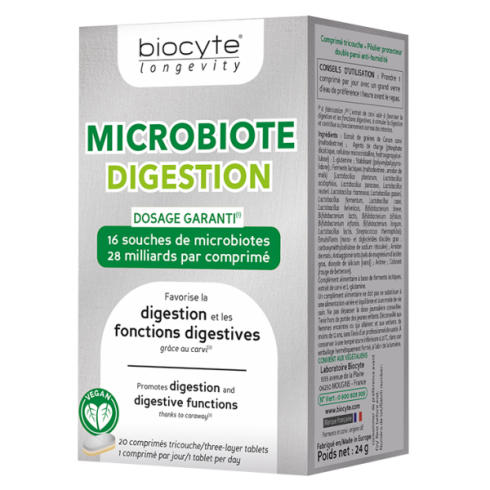 Supliment alimentar pentru imbunatatirea digestiei, Biocyte, Microbiote Digestion, 20 tablete