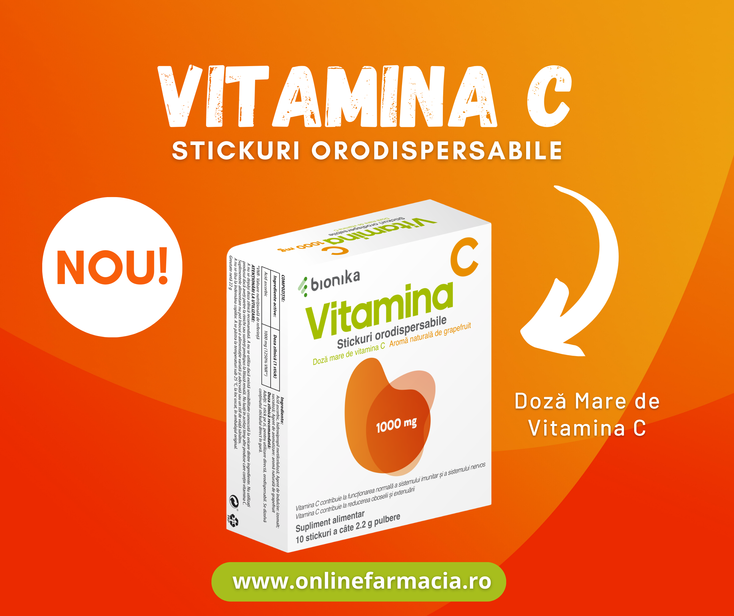 vitamina C stickuri orodispersabile