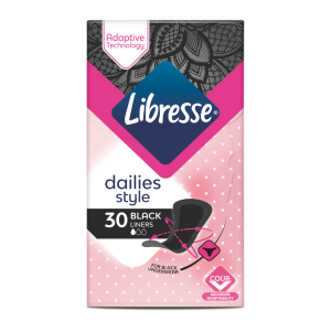 12524 libresse dailies fresh regular black pack x30 liners