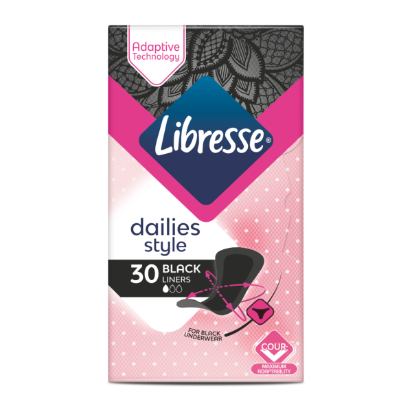 12524 libresse dailies fresh regular black pack x30 liners