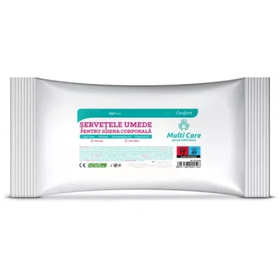 servetele umede pentru igiena corporala confort 50 bucati multi care
