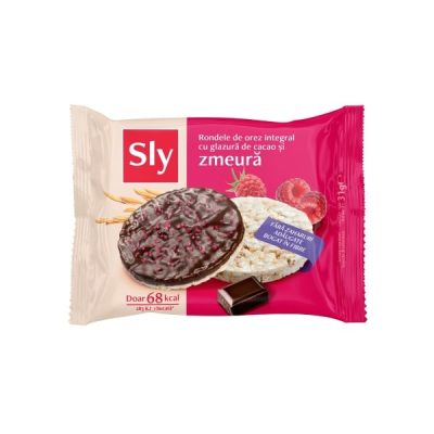 rondele din orez integral cu glazura de cacao si zmeura fara zahar