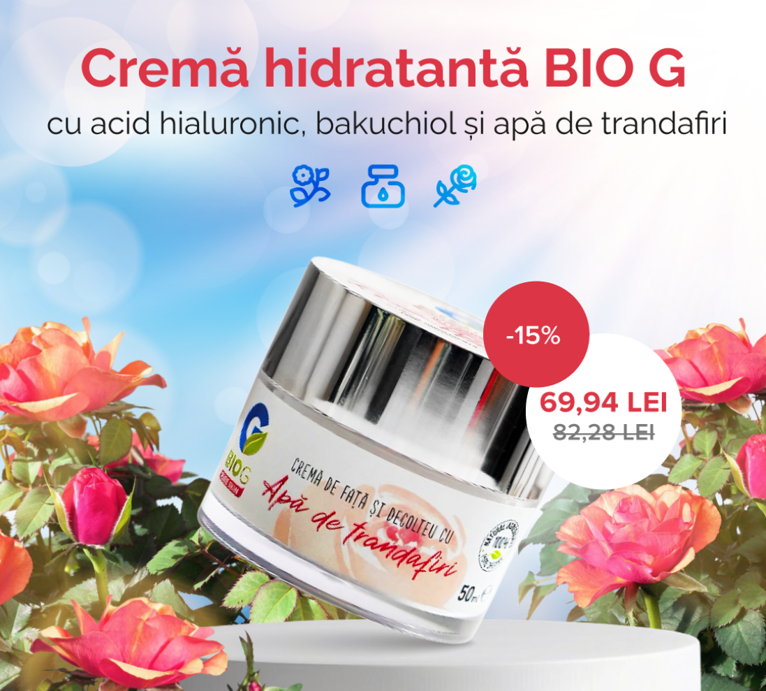 bio g crema cu acid hialuronic si apa de trandafiri