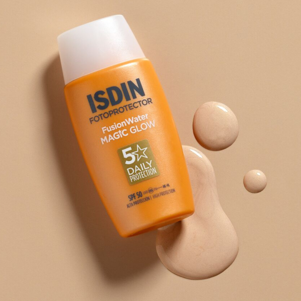 crema de protectie solara pentru fata cu spf 50 fotoprotector fusion water magic glow 50ml isdin 254860