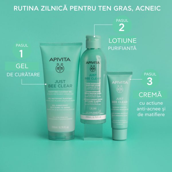 crema matifianta anti acnee cu 5 niacinamide acid salicilic vegetal si propolis patentat amc 40ml apivita 415338