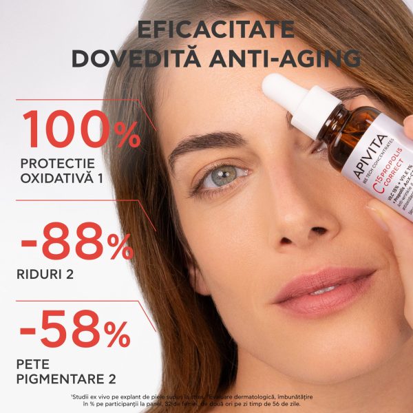 ser corector antirid cu vitamina c bee tech c15 30 ml apivita 584597