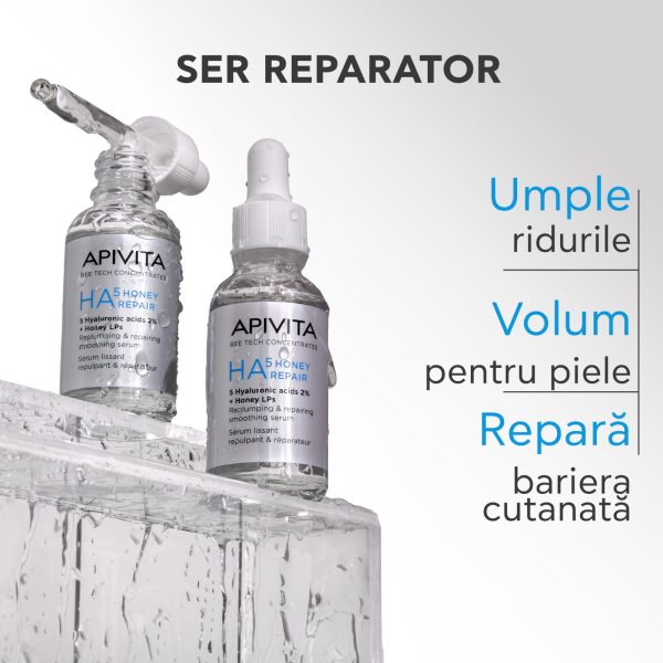 ser reparator cu acid hialuronic bee tech ha5 30 ml apivita 171285