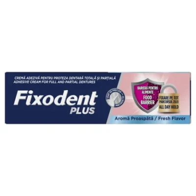 crema adeziva pentru proteza dentara food barrier fresh 40 ml fixodent plus