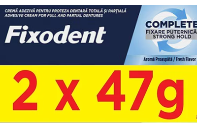 fixodent complete fresh crema adeziva 2 x 47g duop