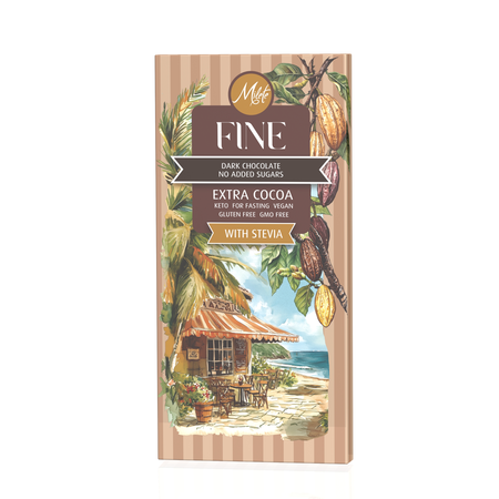 ciocolata neagra dietetica indulcita cu stevie 70 cacao 80 g milete 4857