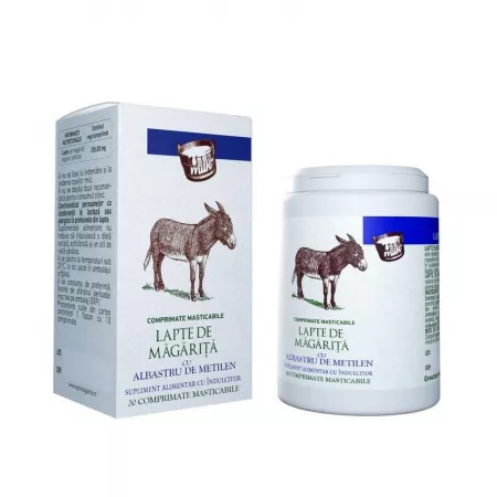 lapte de magarita cu albastru de metilen 20 comprimate masticabile sintofarm