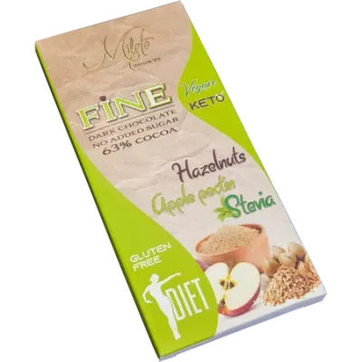 milete fine dark chocolate apple sugar free vegan 80 g 2442