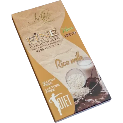 milete fine dark chocolate rice milk sugar free vegan 80 gr 5039