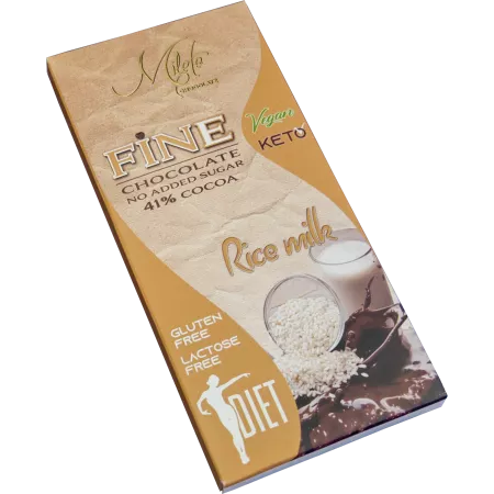 milete fine dark chocolate rice milk sugar free vegan 80 gr 5039