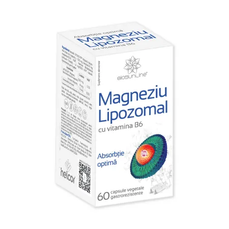 magneziu lipozomal cu vitamina b6 biosunline 60 capsule helcor