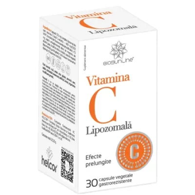 vitamina c lipozomala 30 capsule gastrorezistente biosunline