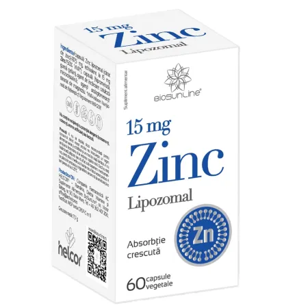 zinc lipozomal 15 mg 60 capsule vegetale biosunline