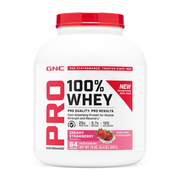 1.379954 gnc pro performance 100 whey strawberry 64svgs tub front 1.png