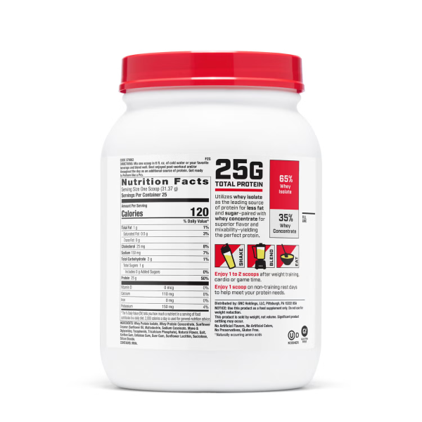2.379962 gnc pro performance 100 whey banana cream 25svgs tub back.png