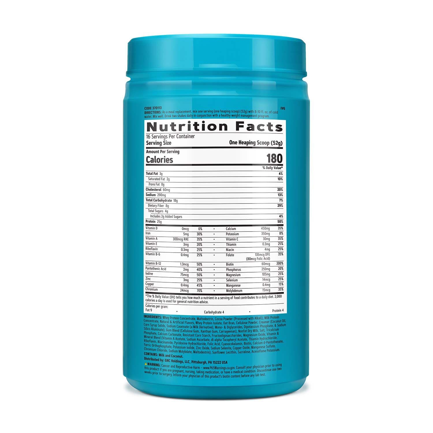 370113 web gnc total lean lean shake 25 rich chocolate back tub.jpg