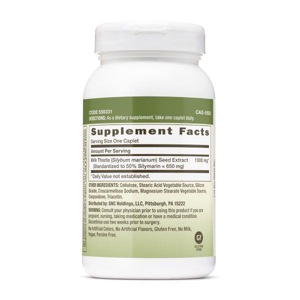 550331 gnc herbal plus milk thistle 1300mg 120ct bottle back.jpg