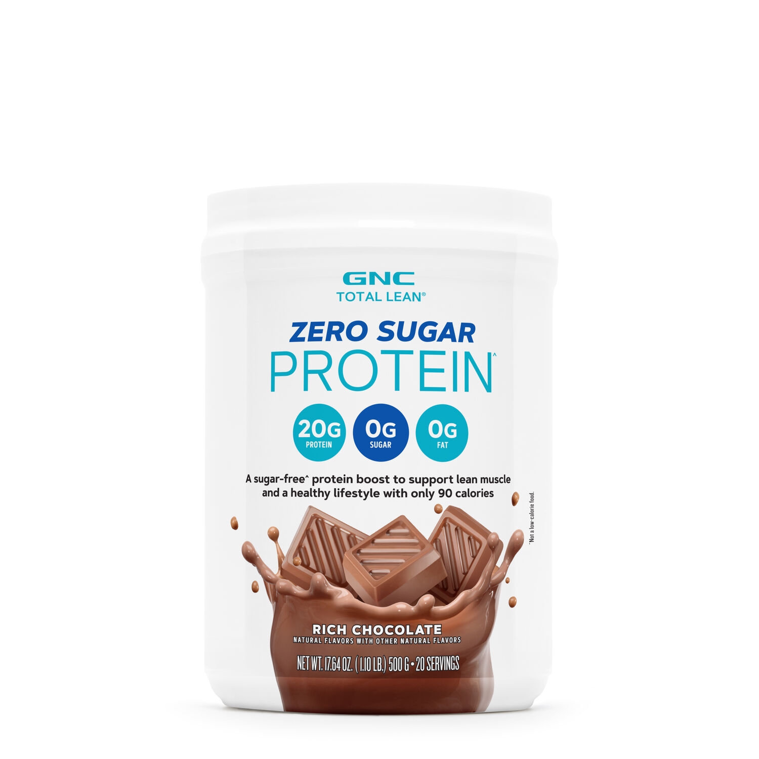 576625 gnc total lean zero sugar protein rich chocolate tub front.jpg