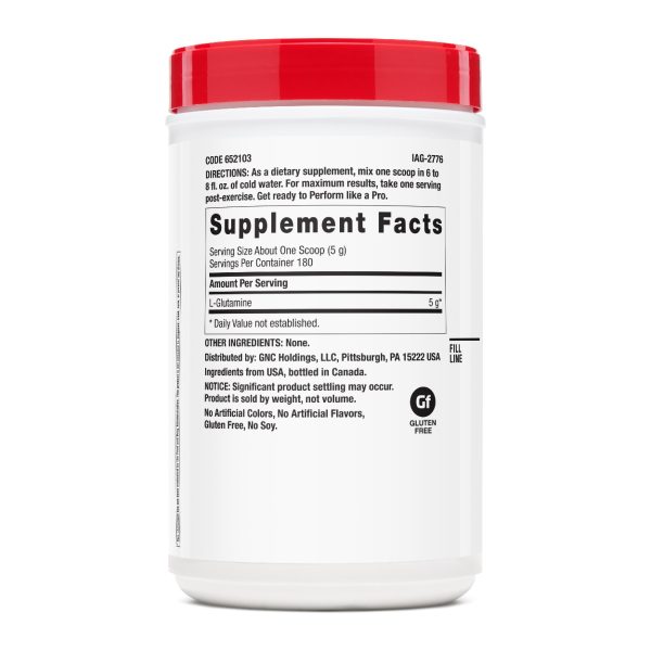 652103 gnc pro performance l glutamine 180svgs bottle back.jpg