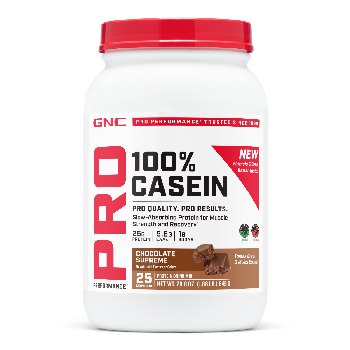 739952 gnc pro performance 100 casein chocolate supreme tub front.png